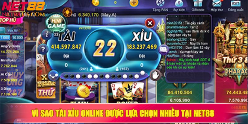 Vì sao Tài Xỉu online được lựa chọn nhiều tại NET88&nbsp;